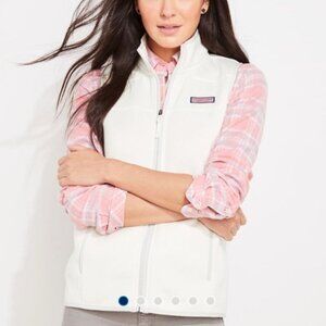 Vineyard Vines | Ivory Zip Up Sweater Fleece Vest | Size Small